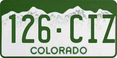 CO license plate 126CIZ