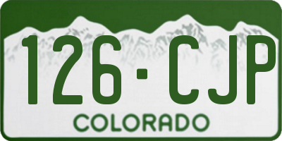 CO license plate 126CJP