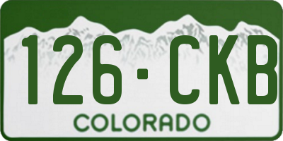 CO license plate 126CKB