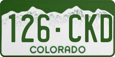 CO license plate 126CKD