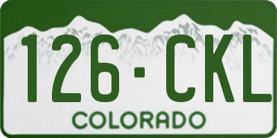 CO license plate 126CKL