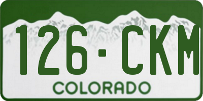 CO license plate 126CKM