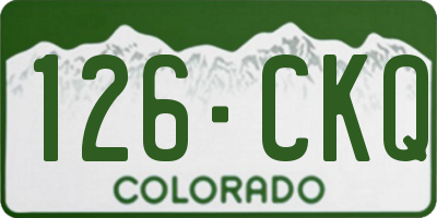 CO license plate 126CKQ