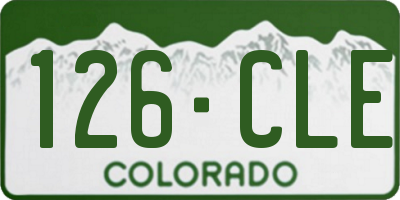 CO license plate 126CLE