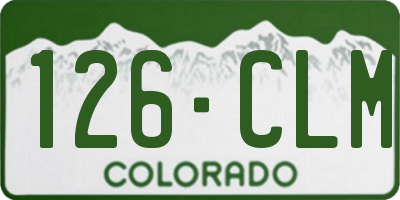 CO license plate 126CLM