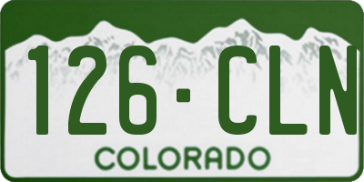 CO license plate 126CLN