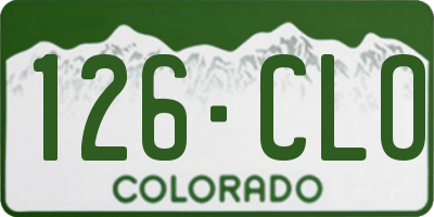 CO license plate 126CLO