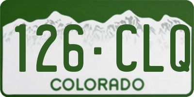 CO license plate 126CLQ