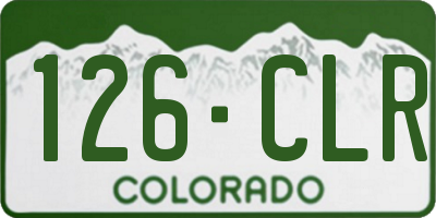 CO license plate 126CLR