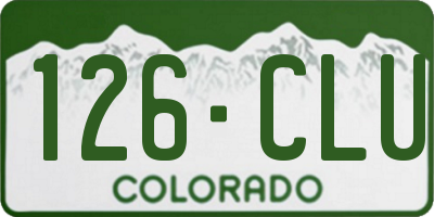 CO license plate 126CLU