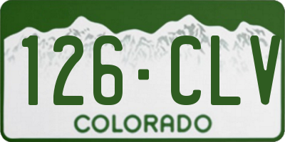 CO license plate 126CLV