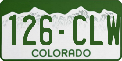 CO license plate 126CLW