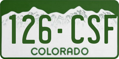 CO license plate 126CSF