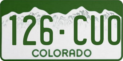 CO license plate 126CUO