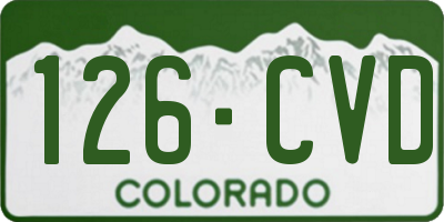 CO license plate 126CVD