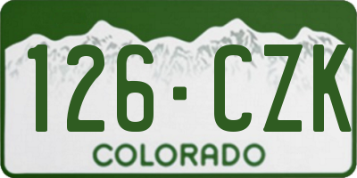 CO license plate 126CZK