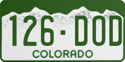 CO license plate 126DOD