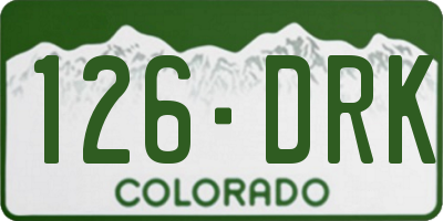 CO license plate 126DRK