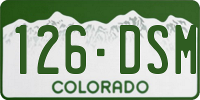 CO license plate 126DSM
