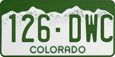 CO license plate 126DWC