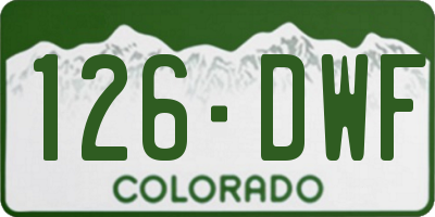 CO license plate 126DWF