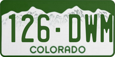 CO license plate 126DWM