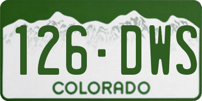 CO license plate 126DWS