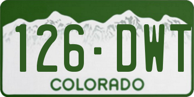CO license plate 126DWT