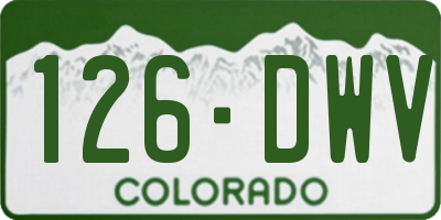 CO license plate 126DWV