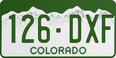 CO license plate 126DXF
