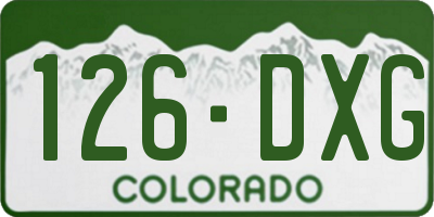CO license plate 126DXG