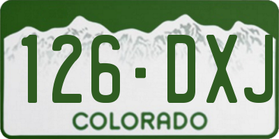 CO license plate 126DXJ