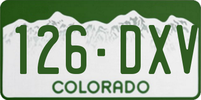 CO license plate 126DXV