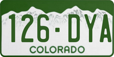 CO license plate 126DYA
