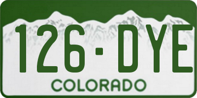 CO license plate 126DYE