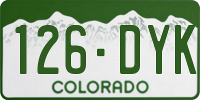 CO license plate 126DYK