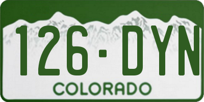 CO license plate 126DYN