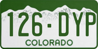 CO license plate 126DYP