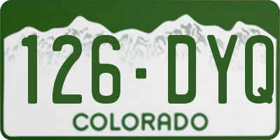 CO license plate 126DYQ