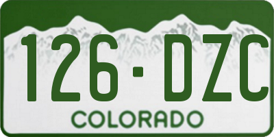 CO license plate 126DZC