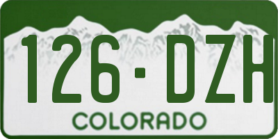 CO license plate 126DZH