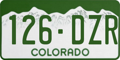 CO license plate 126DZR