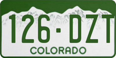 CO license plate 126DZT