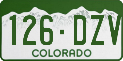 CO license plate 126DZV