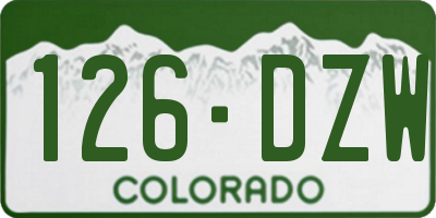 CO license plate 126DZW