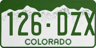 CO license plate 126DZX