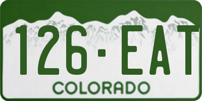 CO license plate 126EAT