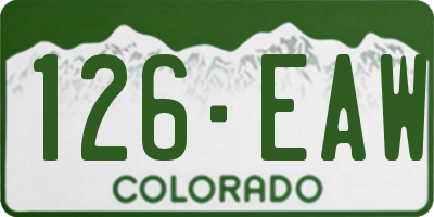 CO license plate 126EAW