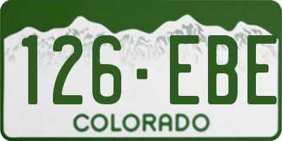 CO license plate 126EBE