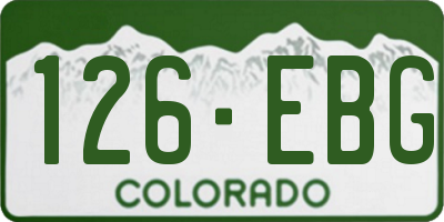 CO license plate 126EBG
